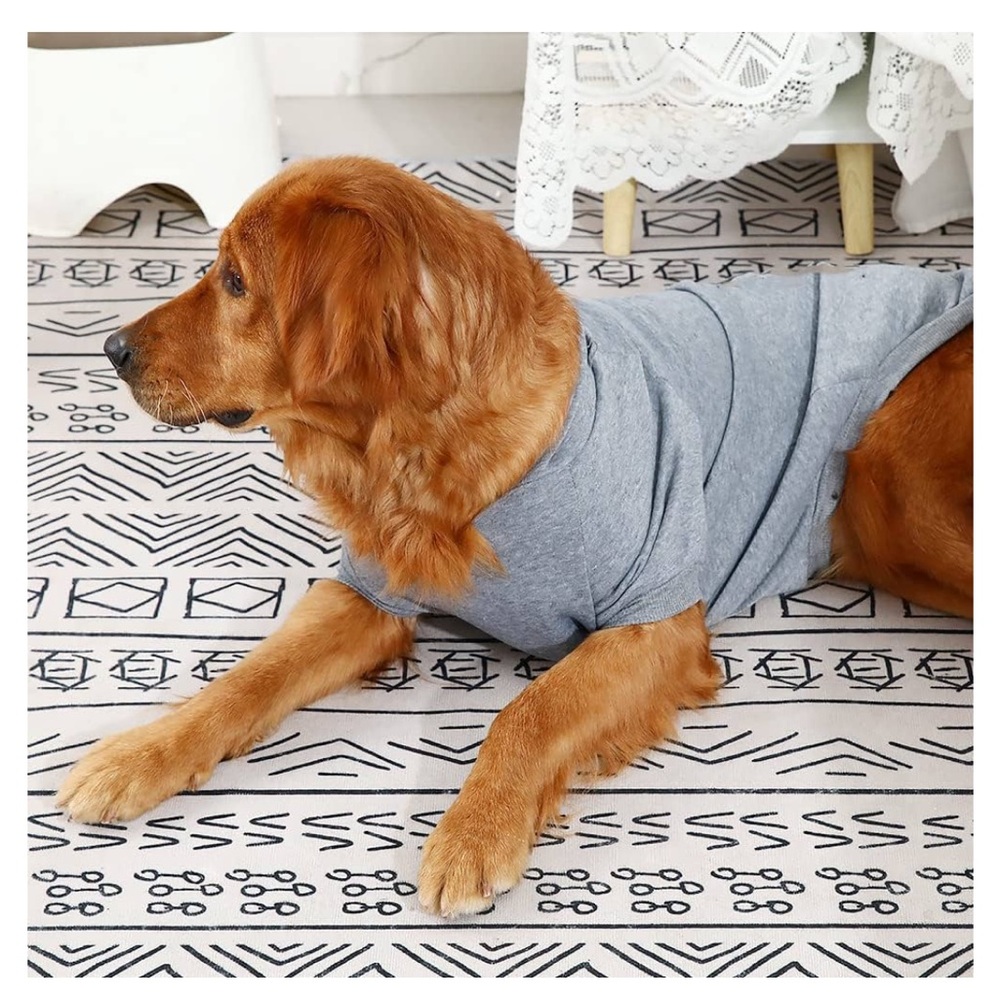Dog Face Grey Hoodie for Dogs - Cozy Pet Sweatshirt - Picture 3 of 5